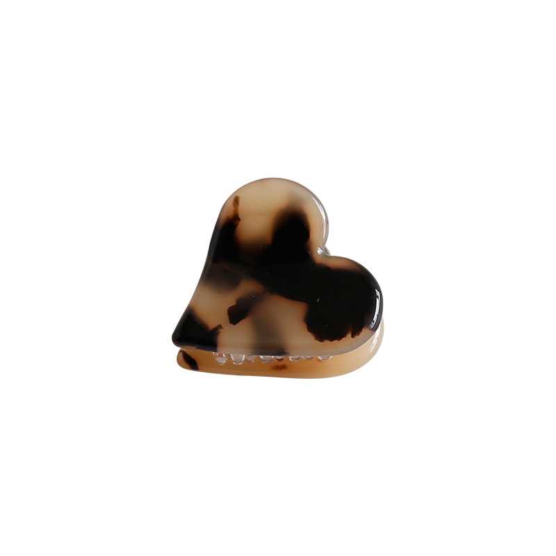 Korean InS-style hair accessories, cute and elegant acetate heart-shaped side bangs mini clips, exquisite mini hair clips Item Picture