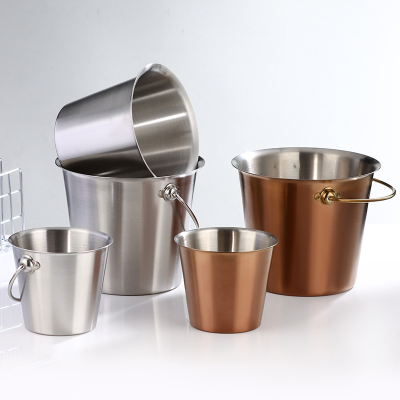 Stainless steel French fries, fried chicken, snack bucket, portable ice bucket, self-service seafood bucket, ice cream, dessert bucket, grilled meat, lettuce bucket Application Scenario