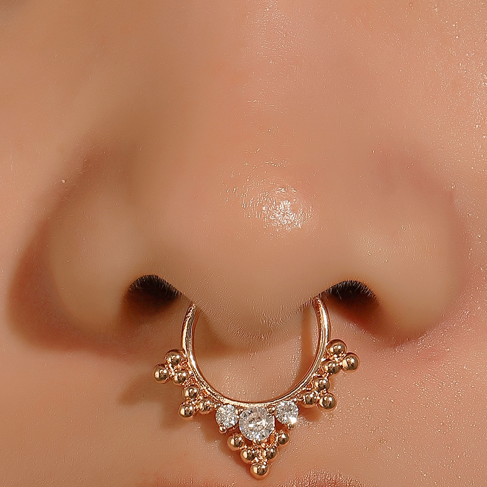 Wholesale of cross-border new diamond-encrusted butterfly-shaped heart-shaped nose rings, women's unique and elegant crown cross nose ornaments and piercing accessories Application Scenario