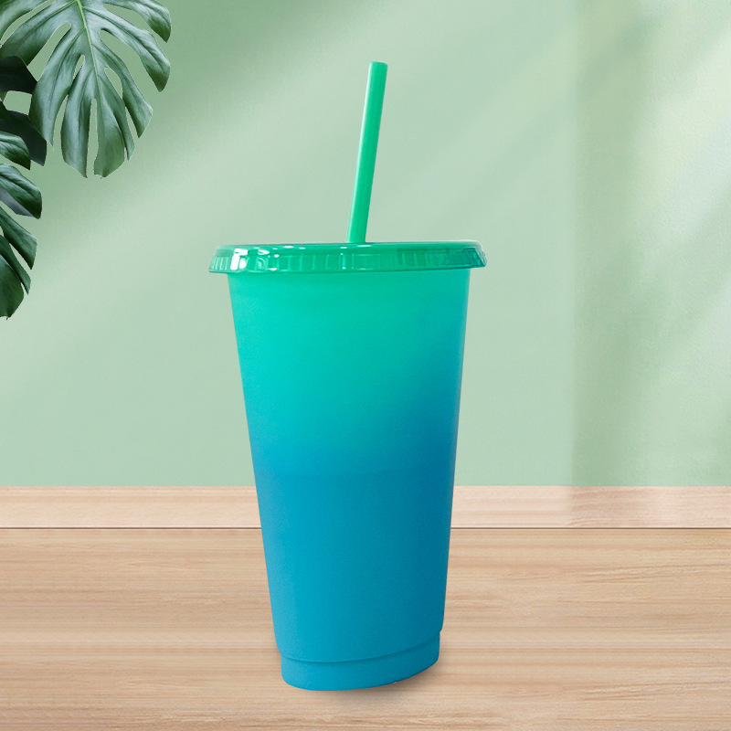 【 Customized Processing 】 Summer Large Capacity 710ml creative and personalized color-changing beverage iced coffee cup details Picture
