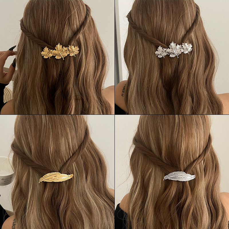 European and American cross-border accessories 2025 new foreign trade best-selling hair accessories Spring Leaf spring Clip, fresh and fashionable hair clip full figure