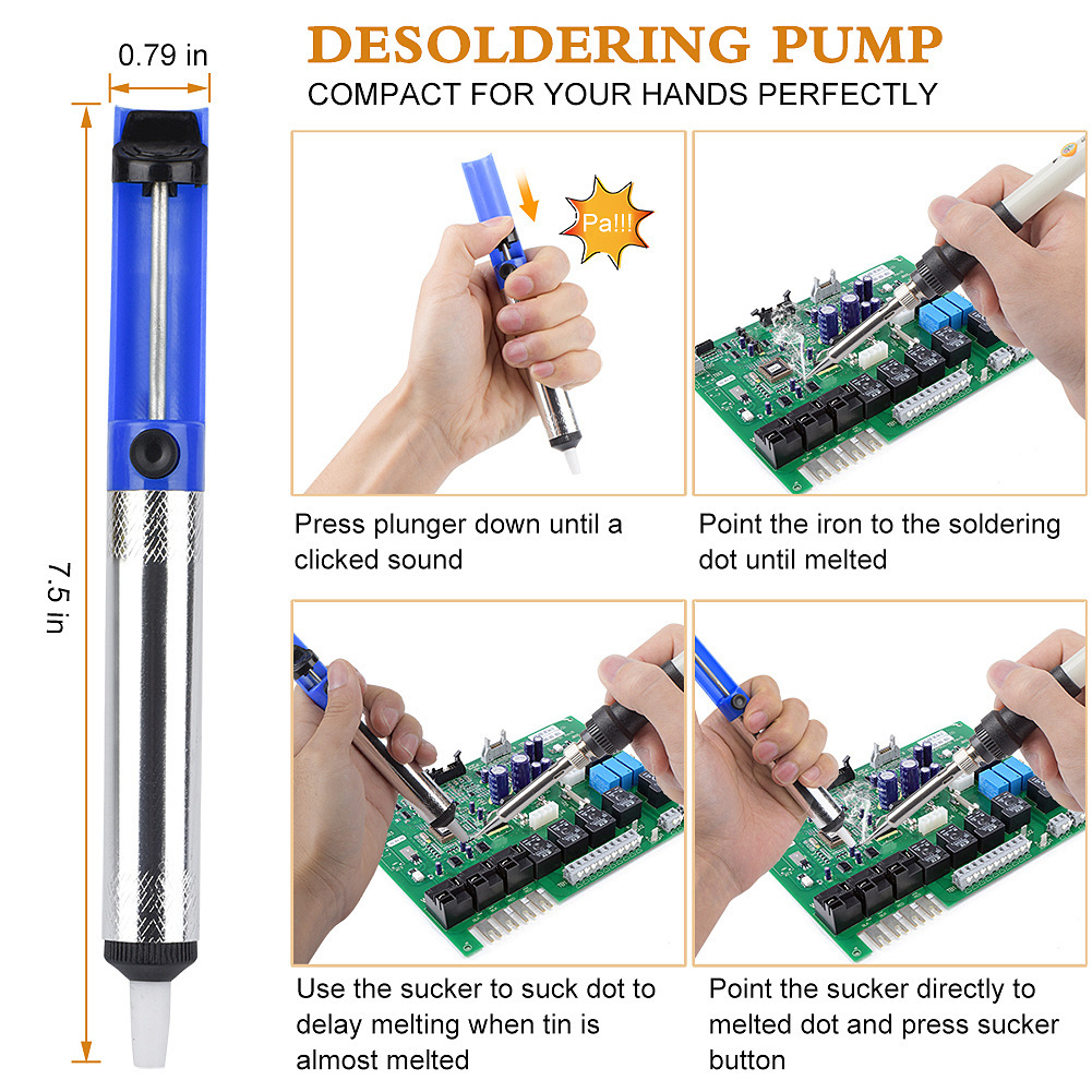 Adjustable temperature soldering iron soldering tool kit 15-piece set, British and American standard 908 60W Rockiron soldering pen Application Scenario