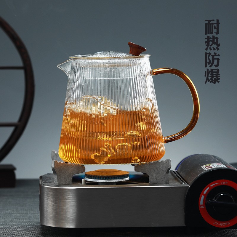 Heat-resistant glass teapots, high borosilicate glass teapots, red teapots, green teapots, flower teapots, household kettles, brewing kettles Specification drawing