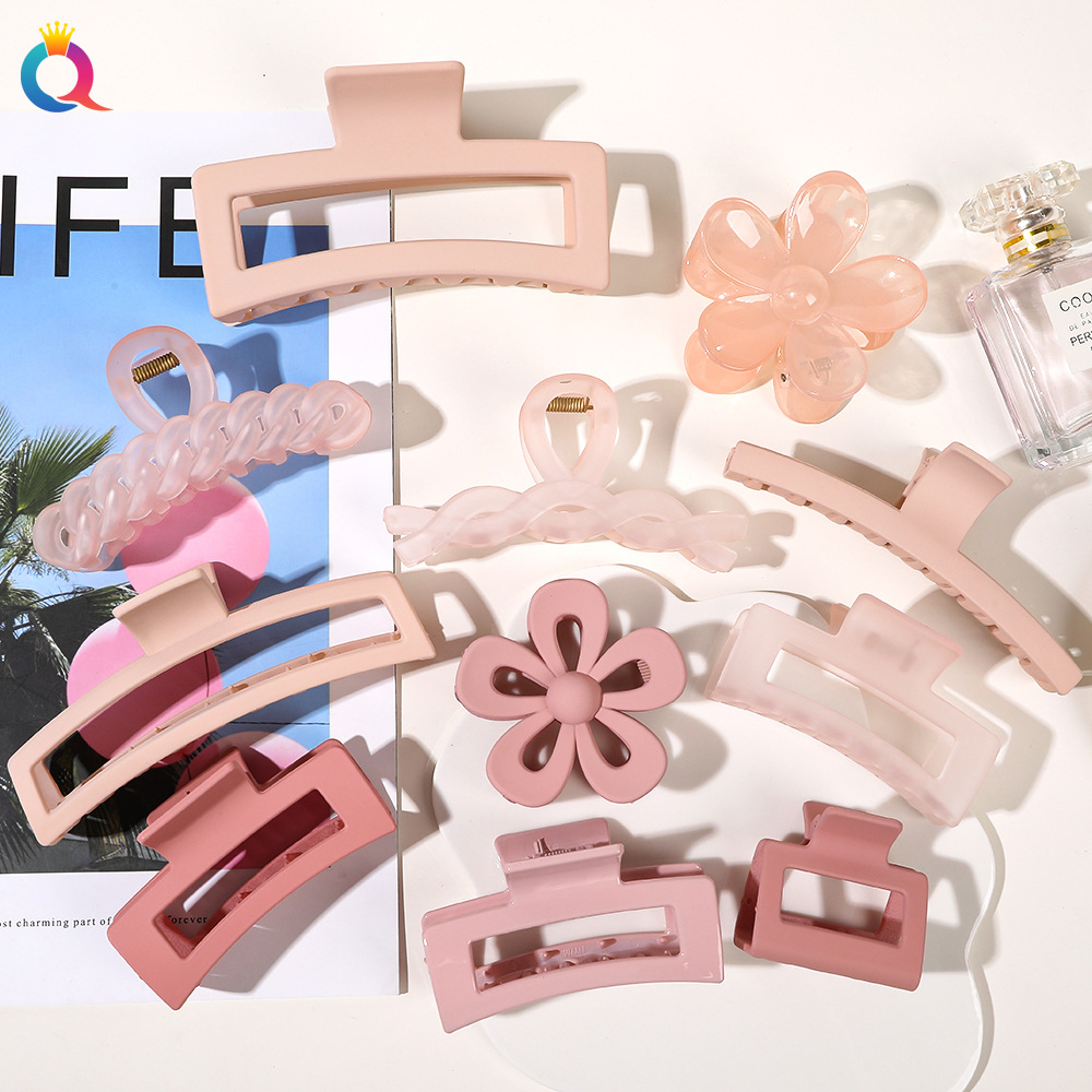 Qiyue Cross-border Pink Series cute hair clips, ins shark clips, hairpins, hair grabbers, hair clips, hair accessories wholesale details Picture