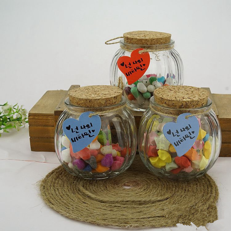 The manufacturer produces wooden stopper bottles, flower tea cans, pumpkin glass bottles, wedding candies, lucky star bottles, transparent sealed tea cans and packaging bottles Specification drawing