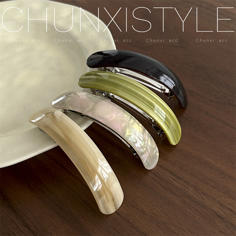 High-end spring clips, half-tied hair clips, low ponytail hair clips, straight clips, ins, Japanese and Korean stylish hair clips for women full figure