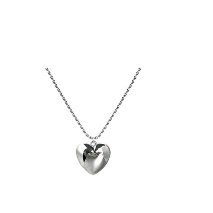 Silver heart-shaped pendant pearl necklace for women, 2025 new style, long, simple, unique and versatile fashion necklace Item Picture