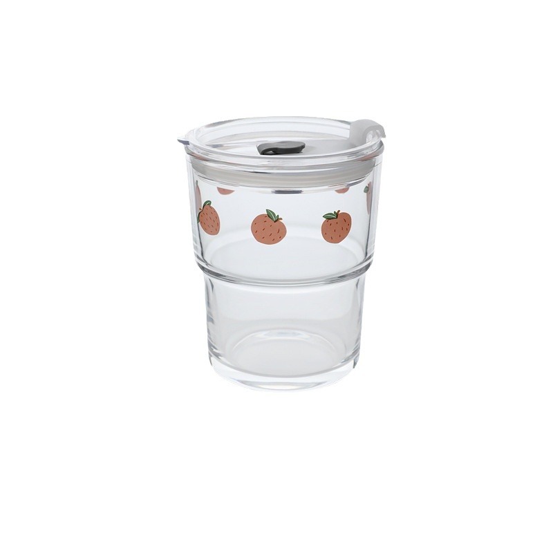 Korean InS-style straw cup, glass cup, flower-shaped large-capacity milk tea cup, water cup, iced coffee cup, creative Item Picture