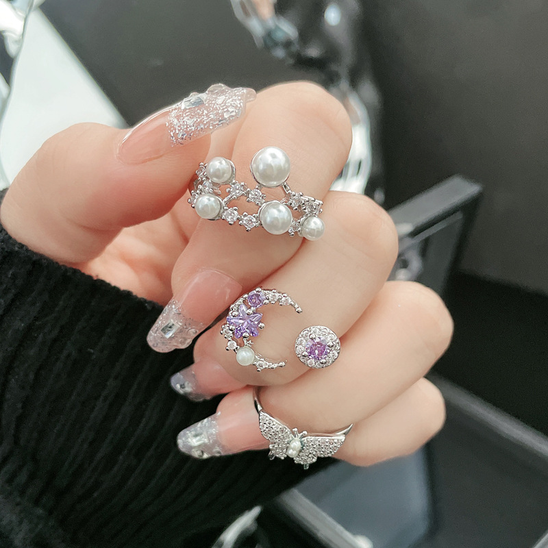 A new French pearl opening adjustable ring for women, with a unique and high-end look, is a butterfly ring in a cold style on Instagram details Picture