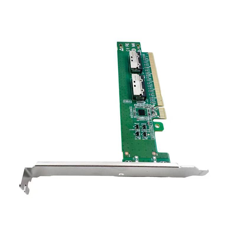 The PE5160-4IL pcie 5.0x16 to MCIO 8I adapter board requires the motherboard to support disassembly Application Scenario