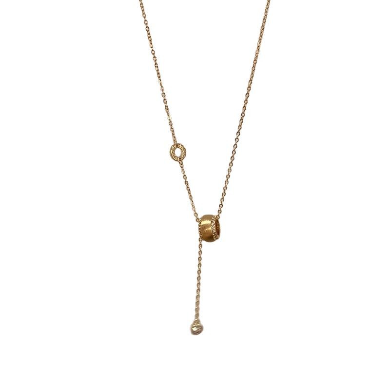 Brushed waist diamond-encrusted necklace for women, 2025 style, light luxury, niche collarbone chain, versatile and elegant necklace Item Picture