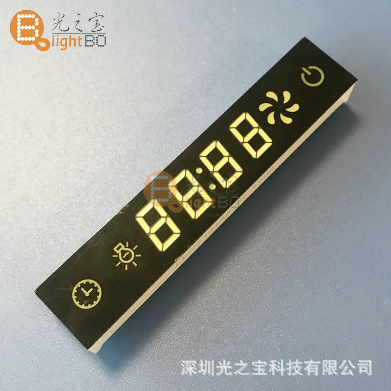 A multi-color 92*18*12led digital tube display screen for kitchen range hood control templates Specification drawing
