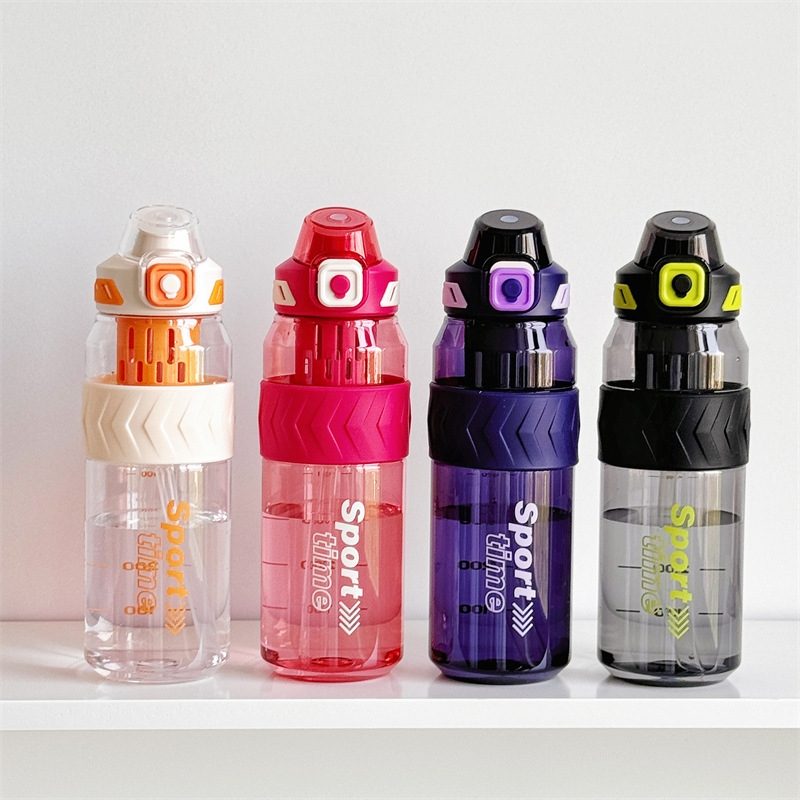Tritan water cup, large-capacity sports and fitness water bottle, outdoor portable straw double-drinking cup, summer space cup wholesale details Picture