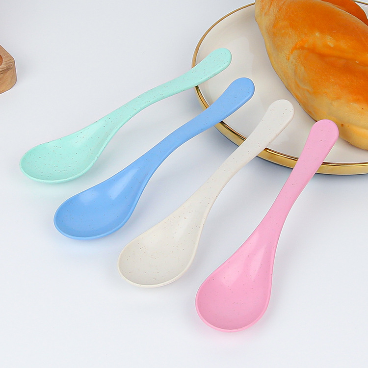 Amazon wheat straw small spoons, spoons, plastic soup spoons, tableware sets, children's spoons, dessert spoons, manufacturer wholesale Application Scenario