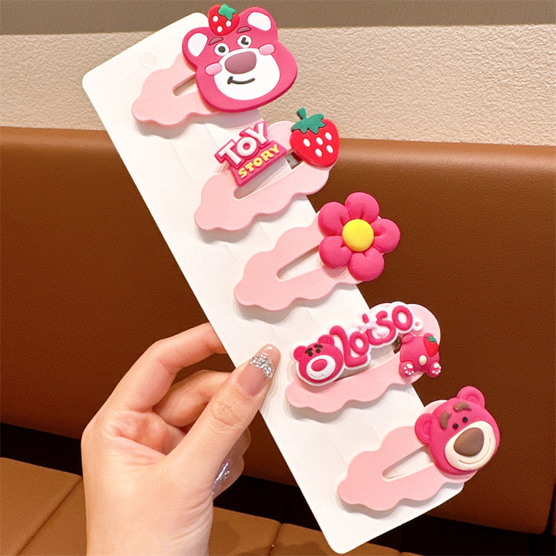 Children's hair clips, cartoon and cute summer bangs clips, student hair clips, headwear, sweet delu clips, girls' hair accessories Item Picture