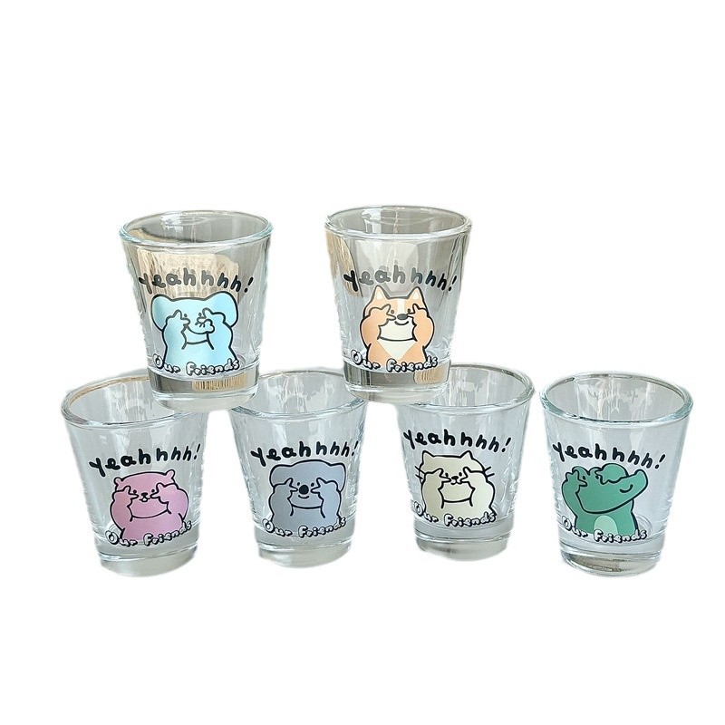 A 50ml glass cup set of six cups, including a high-end liquor cup, a spirits cup, and an espresso cup Item Picture
