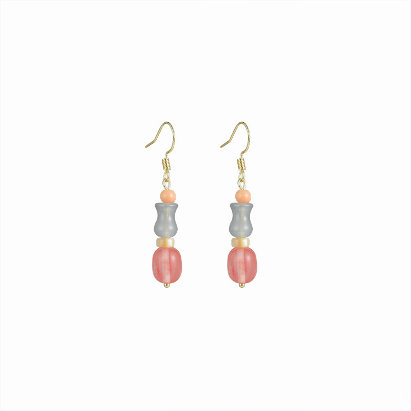 New Chinese-style retro bamboo joint jade earrings, women's niche design sense, high-end light luxury ancient-style earrings, stud earrings and earrings Item Picture