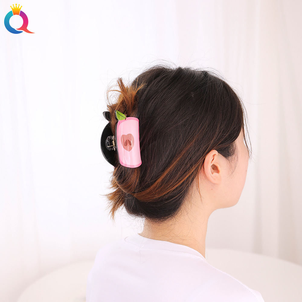 Qiyue Korean-style fruit gripper, back of the head, updo hair gripper, high-end shark gripper, hair clip, hair accessory wholesale Specification drawing