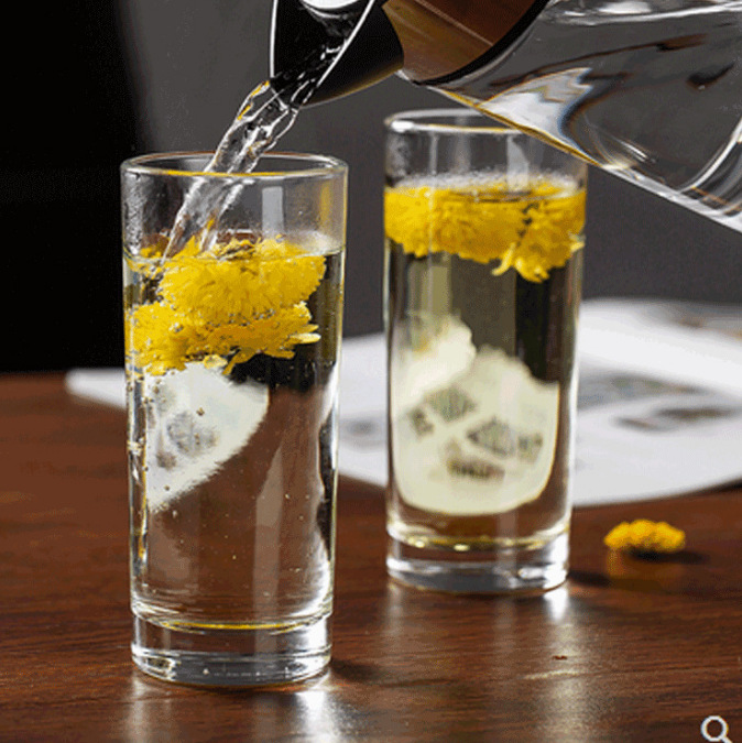 Le Meiya transparent glass water glass, beverage glass, whisky beer glass, heat-resistant Islang straight glass set full figure
