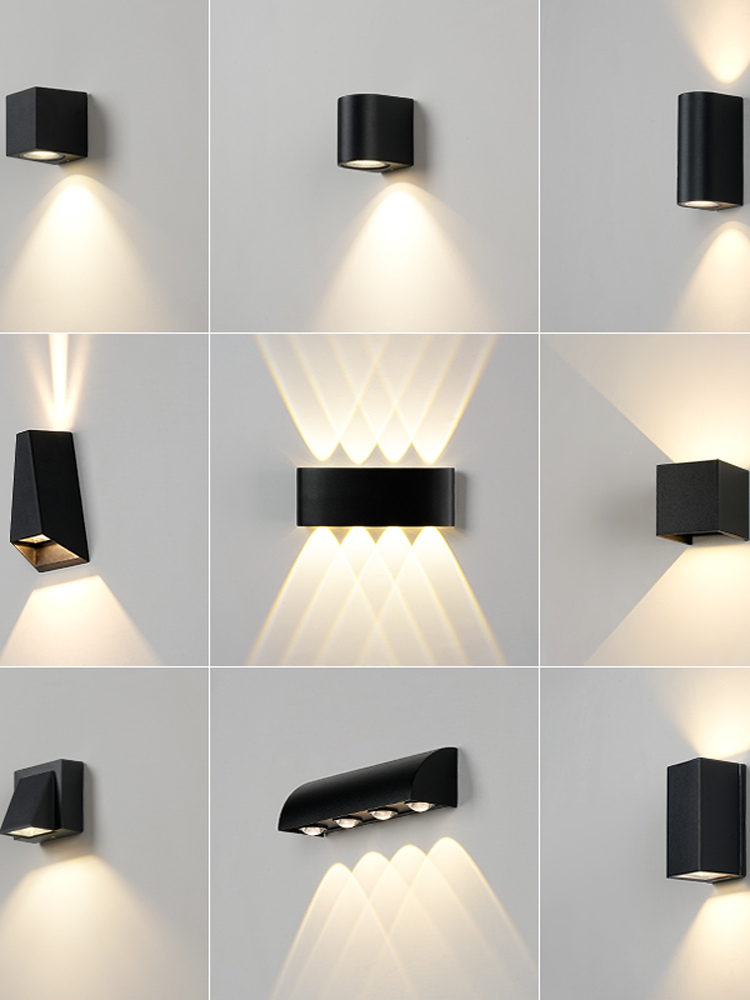 Outdoor waterproof wall lamps, wall-washing lamps, living room background wall, bedroom bedside, corridor, staircase creative and personalized wall lamps details Picture