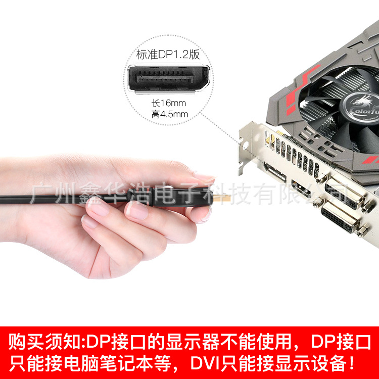 Large dp to dvi 1.8m adapter cable, dp to DVI-D 1.8m high-definition conversion cable with gold-plated interface, 1080P Application Scenario
