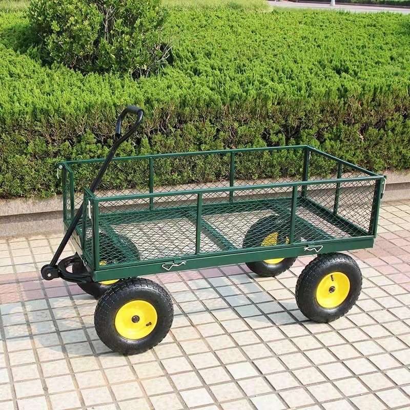 The fence four-wheel transport folding trolley is multi-purpose for carrying goods. The folding disassembly and assembly trolley is multi-functional and can be pushed by hand details Picture