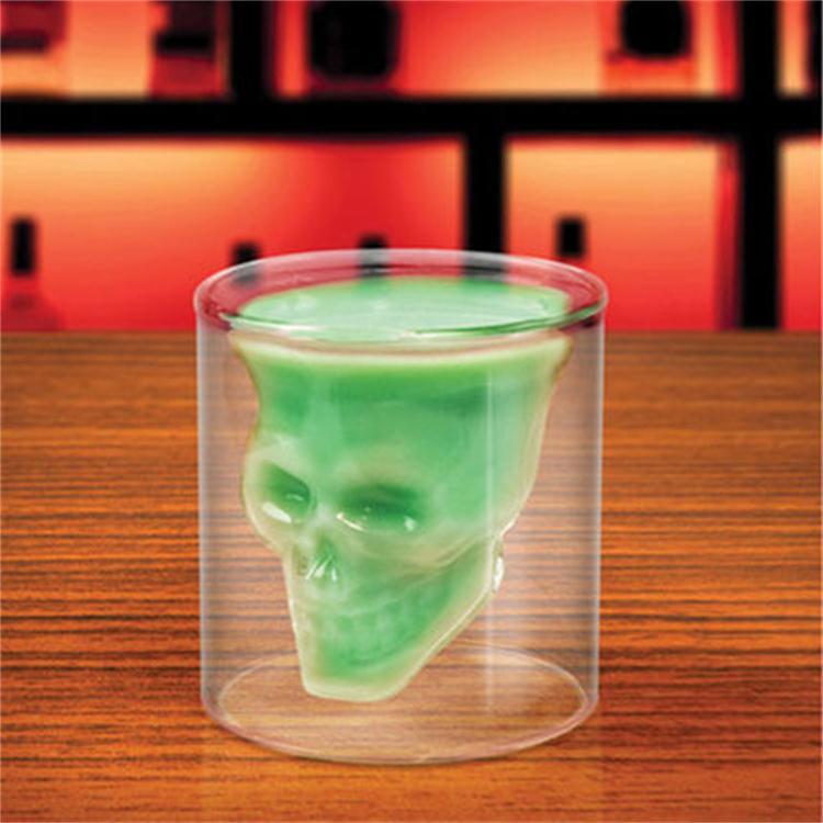 Wholesale glass wine glasses, household water cups, glass cups, cross-border double-layer skull cups, anti-drop, high appearance level cups, ins style Application Scenario