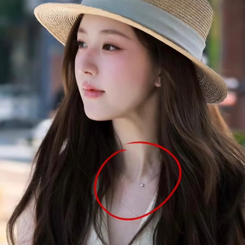 Korean-style simple single diamond necklace for women, with a niche design sense, light luxury, ethereal and girlish charm, and a cold collarbone chain Specification drawing
