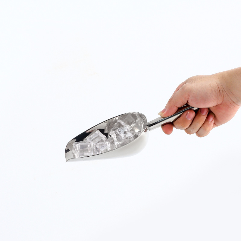 Thickened stainless steel ice spatula, bar milk tea ice cube spatula, supermarket multi-functional rice spatula, sugar block, tea, coarse grain and food spatula details Picture