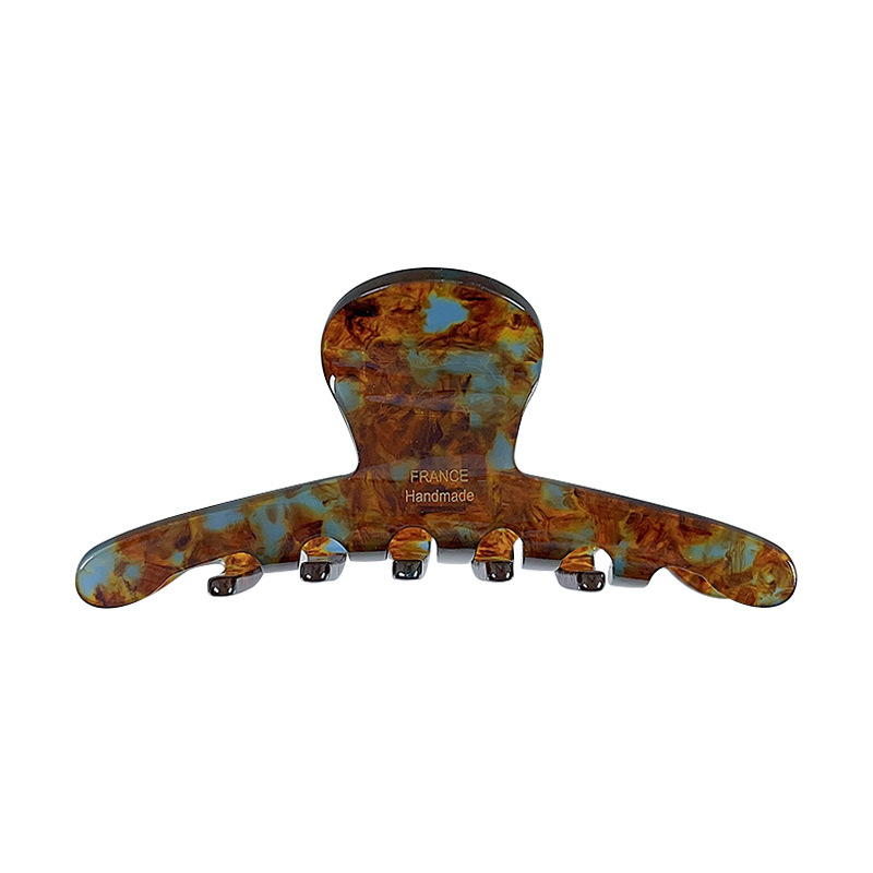 Lake blue coffee acetic acid hair clip, hairpin, trendy style, bangs clip, side hairpin on the forehead, high-end small clip headwear Item Picture