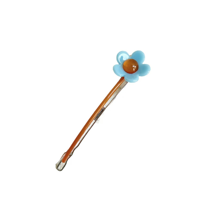 Korean-style color-blocking little flower frog clip one-shoulder hairpin, a high-end female style, with a chic chic at the back of the head and a stylish updo, 2025 new style Item Picture
