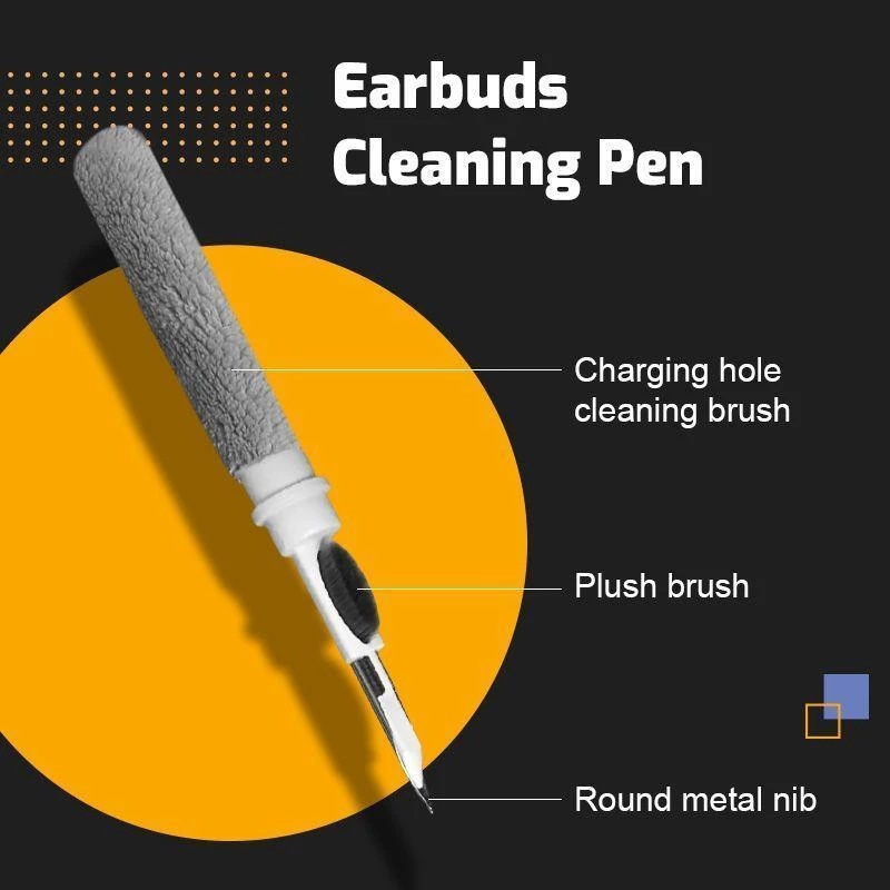 Earphone cleaning pen, screen cleaning, push-pull telescopic pen, dust removal brush, digital computer keyboard cleaning pen details Picture