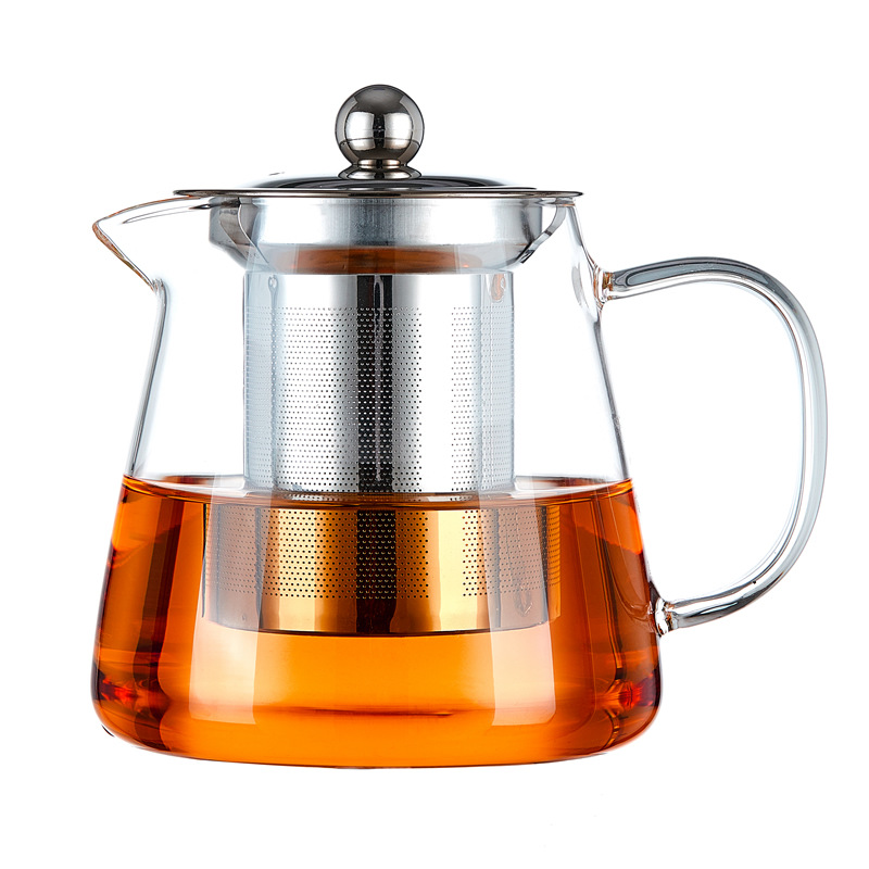 Glass teapot for brewing, tea water filtration, thickened tea sets for office and household use, heat-resistant and high-temperature resistant kettle for boiling Item Picture