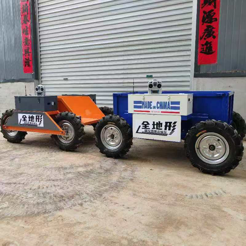 All-terrain transport vehicle, four-wheel drive transport vehicle, flatbed truck, orchard electric climbing king, electric remote control four-wheel drive handling vehicle details Picture