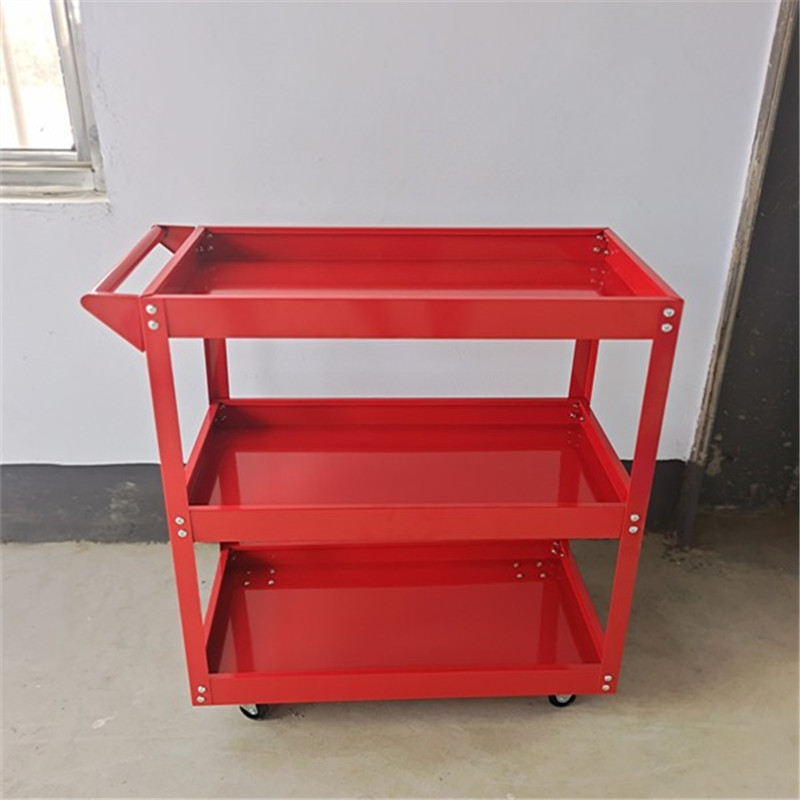 Thickened three-layer mobile hand-pushed tool cart for auto repair, auto repair steering with brake wheel parts cart, tool cart undefined
