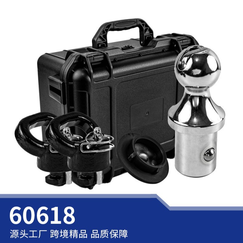 Gooseneck ball set towing and hanging ball mounting device with safety anchor chain fifth-wheel RV towing device details Picture