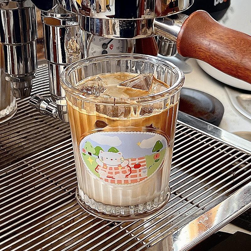 Bolimei high appearance level InS-style glass cups, cold brew cups, coffee cups, girls' water cups, breakfast milk glass cups full figure