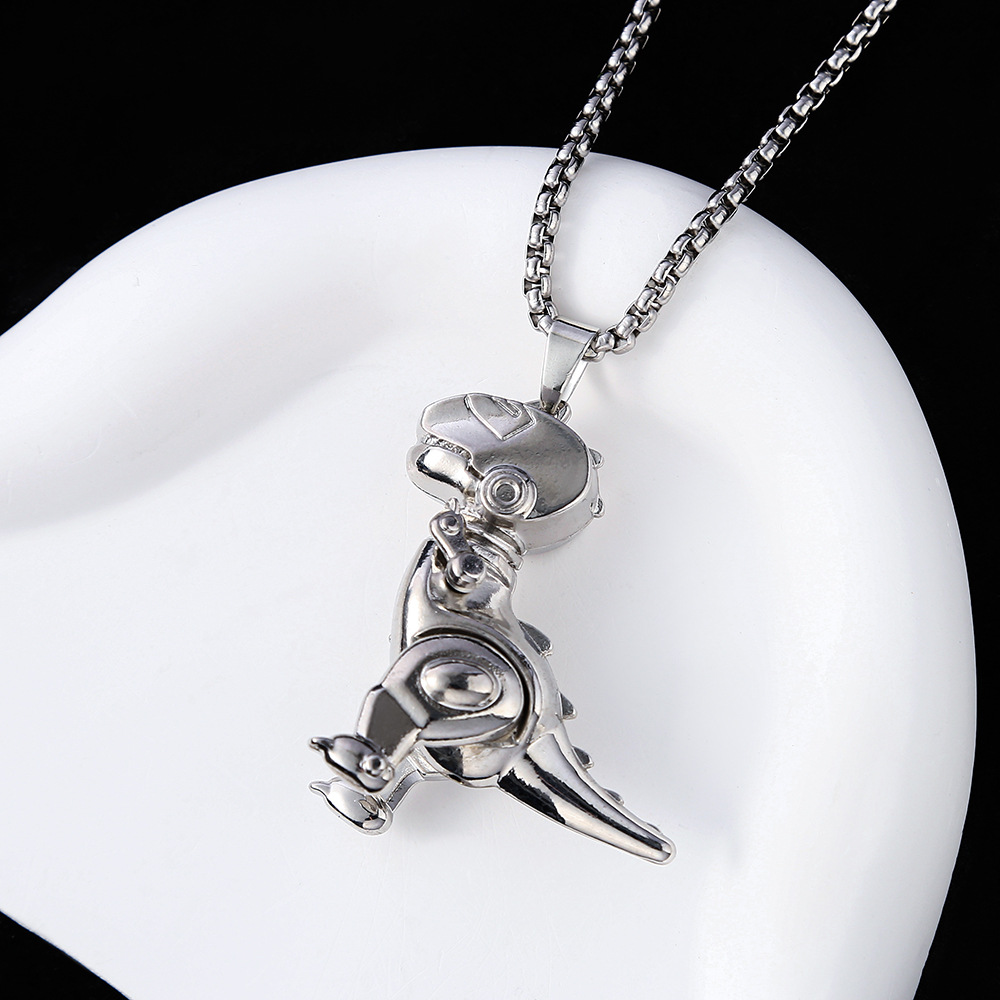 European and American titanium steel chain, the same style as the popular Instagram hip-hop long pendant, necklace, men's collar and women's accessory details Picture