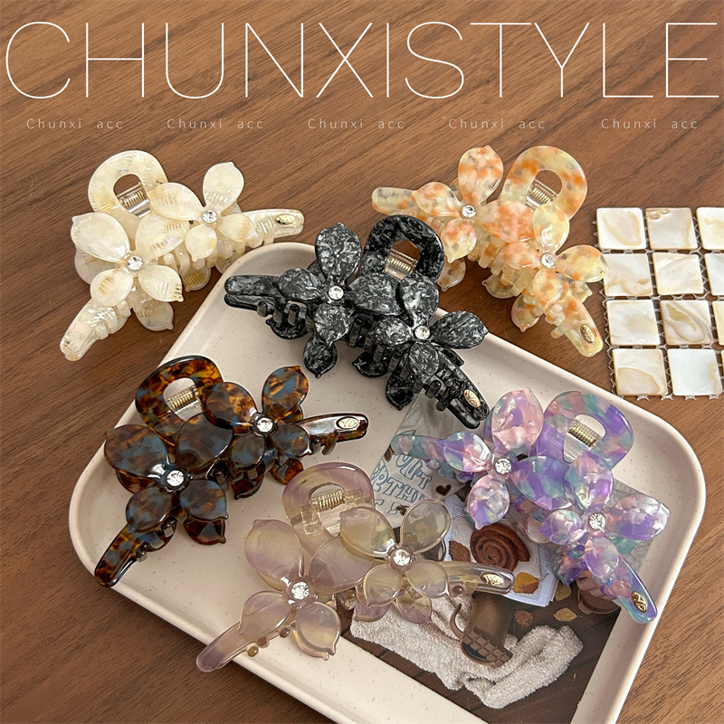 Lily acetate handcrafted fresh shark clip hair accessory for girls, high appearance level headwear, exquisite grab clip hair clip, large size full figure