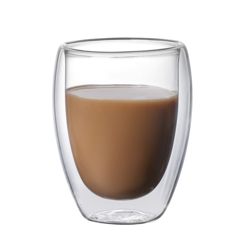【 Cross-border 】 High borosilicate double-layer glass cup, heat-insulating household transparent cup, milk coffee cup, Amazon set Item Picture