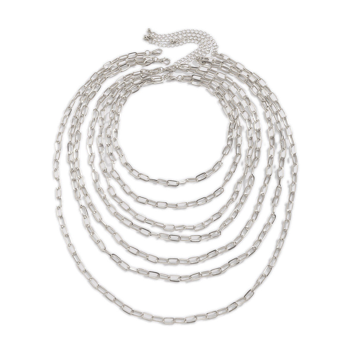 Hip-hop punk alloy chain necklace, female street style, rustic and cool metal geometric trendy necklace, cross-border accessories from Europe and America Specification drawing