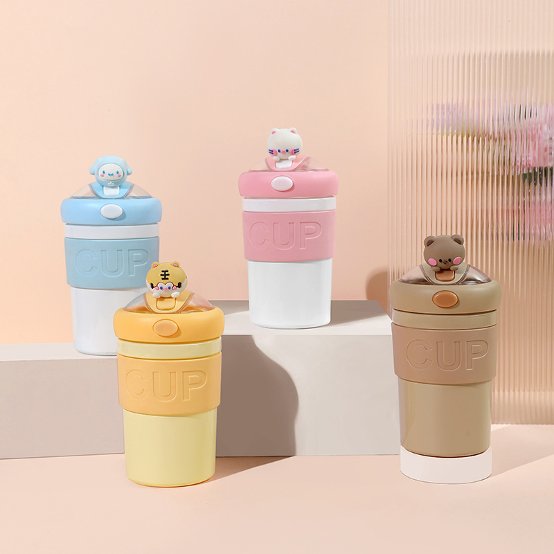 Girls' high appearance level water cup, double-layer glass cup, office home coffee cup, opening ceremony gift cup, plastic glass cup Application Scenario
