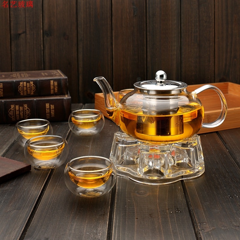 Supplying high borosilicate glass teapots with stainless steel inner linings, filtering tea kettles, Gongfu tea sets, 600ml household teapots Application Scenario