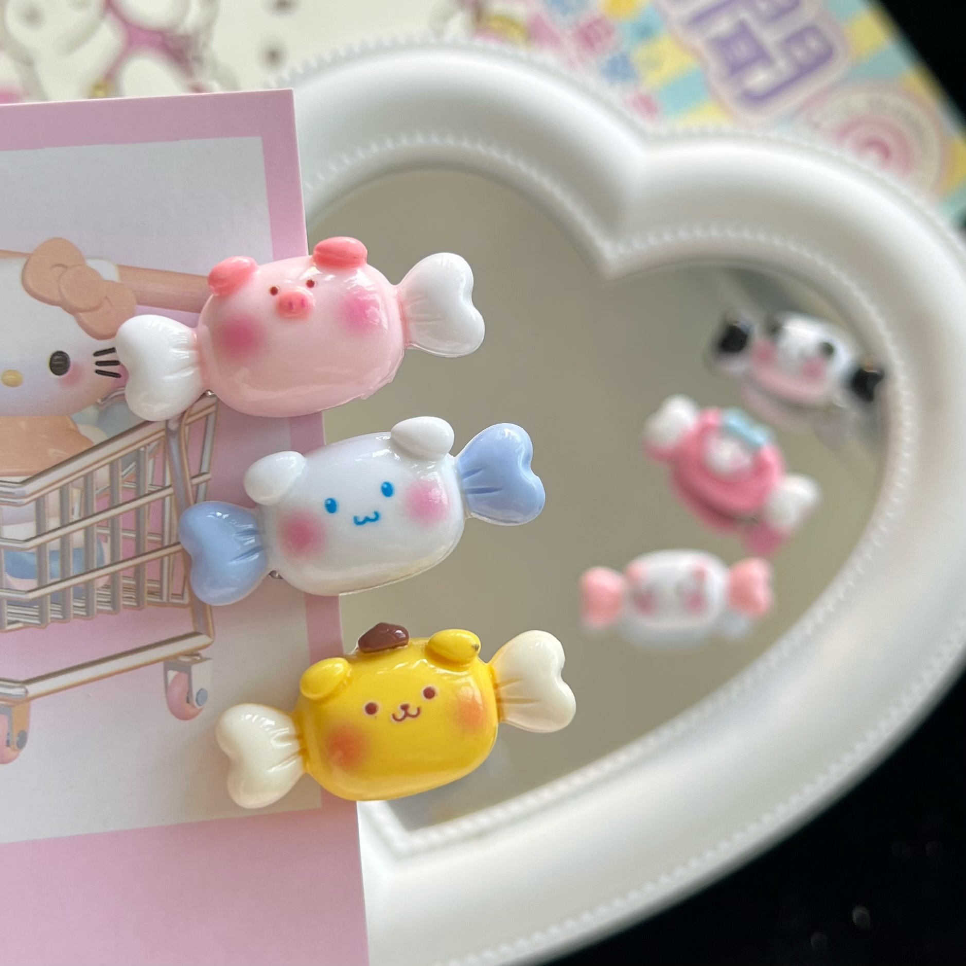Sanrio candy hair clips, sweet and cute girl mini baby, small bangs, hair clips, children's headwear Application Scenario