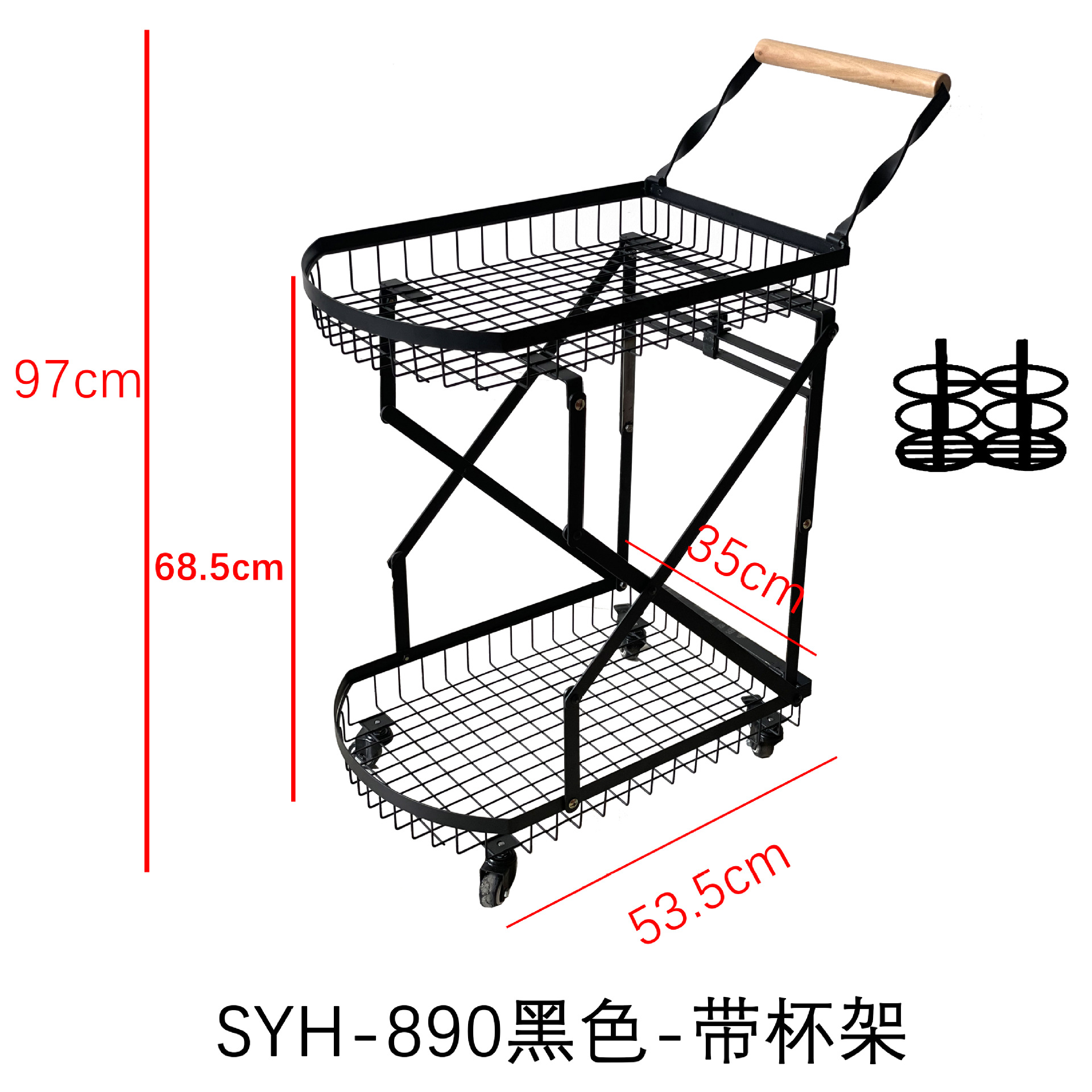 Manufacturer wholesale double-layer foldable portable trolleys, luggage express delivery, camping transport vehicles, and popular street vending trolleys undefined