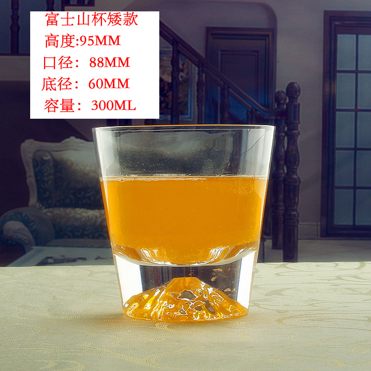 Factory direct sales of handcrafted crystal Fuji Mountain glasses, transparent glass whisky glasses, iceberg glasses and foreign wine glasses full figure