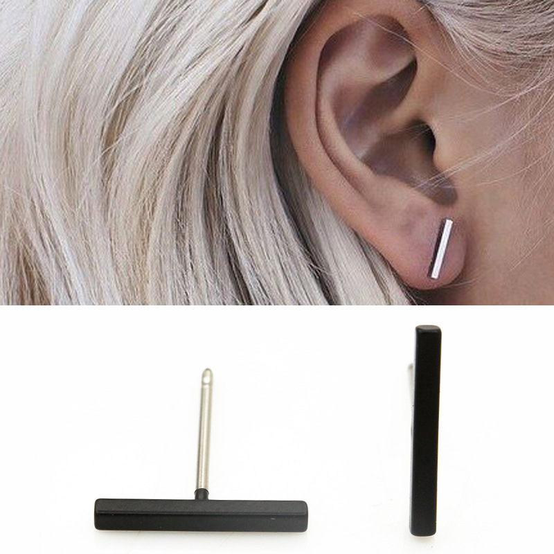European and American export simple long earrings, fashionable all-copper straight stud earrings, AliExpress hot-selling earrings wholesale full figure