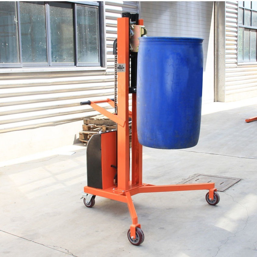 Semi-electric oil drum stacker, manual hydraulic eagle-beak lift truck, special 200L iron drum handling vehicle for right-angle pallets full figure