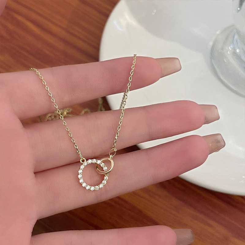 Geometric necklace 2023 New women's light luxury niche collarbone chain design sense decorative neckchain accessory pendant Specification drawing