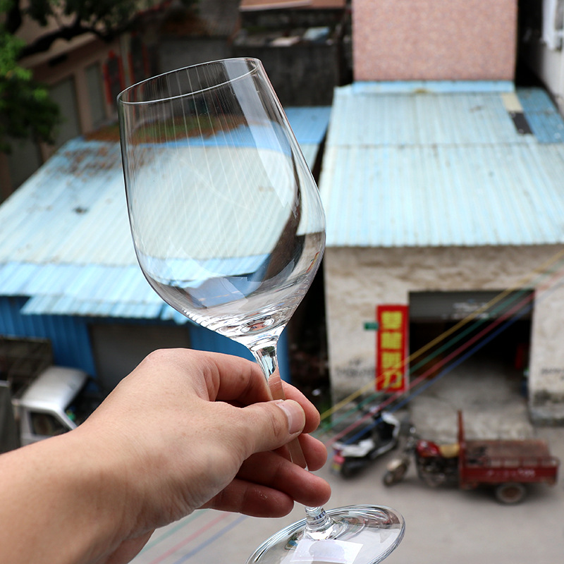 Wholesale handcrafted crystal transparent glass wine glasses, highball glasses, single gift box sets, glass wine glasses Specification drawing